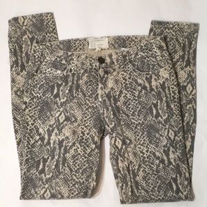 Current/Elliott snakeskin skinny jeans